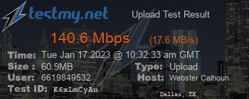 Speed Test Result