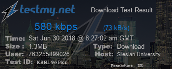 Speed Test Result