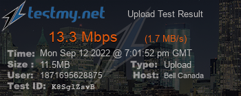 Speed Test Result
