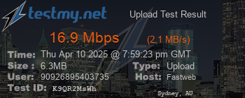 Speed Test Result