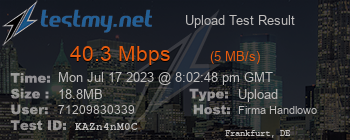 Speed Test Result