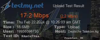 Speed Test Result