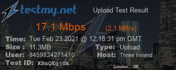 Speed Test Result