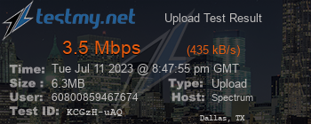 Speed Test Result