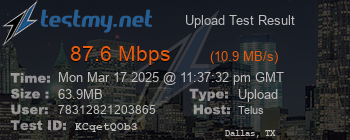 Speed Test Result