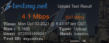 Speed Test Result