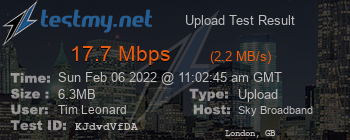 Speed Test Result