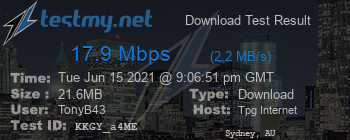 Speed Test Result