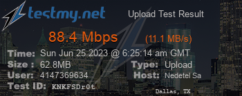 Speed Test Result