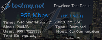 Speed Test Result