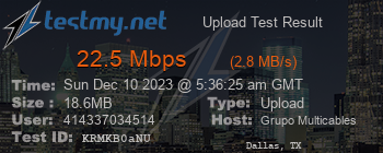 Speed Test Result