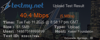 Speed Test Result