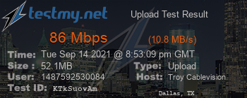 Speed Test Result