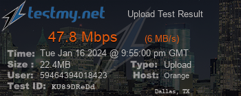 Speed Test Result