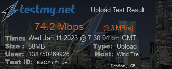 Speed Test Result