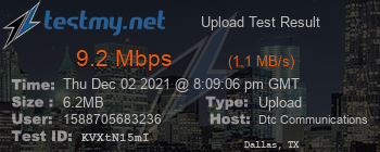 Speed Test Result