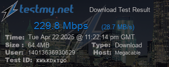 Speed Test Result