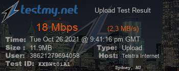 Speed Test Result