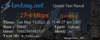 Speed Test Result