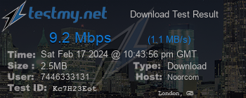 Speed Test Result