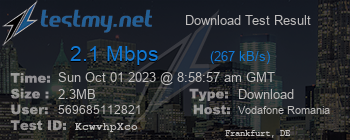 Speed Test Result