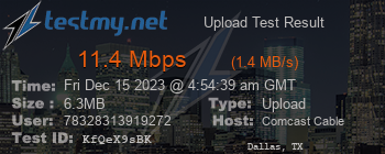 Speed Test Result