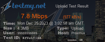 Speed Test Result