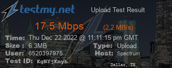 Speed Test Result