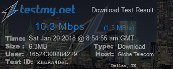 Speed Test Result