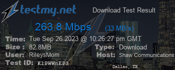 Speed Test Result