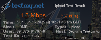 Speed Test Result