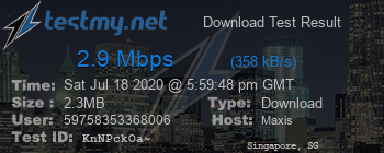 Speed Test Result