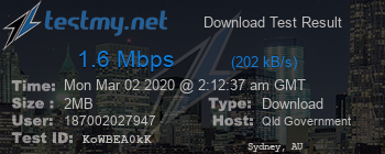 Speed Test Result