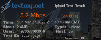 Speed Test Result