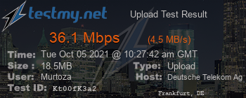 Speed Test Result