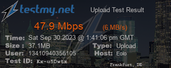Speed Test Result