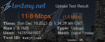 Speed Test Result