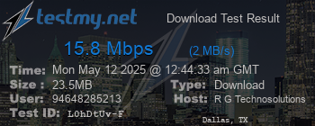 Speed Test Result
