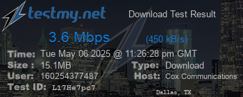 Speed Test Result