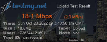 Speed Test Result