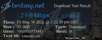 Speed Test Result