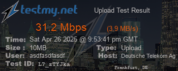 Speed Test Result