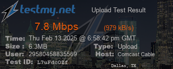 Speed Test Result