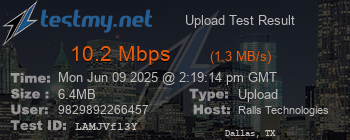 Speed Test Result