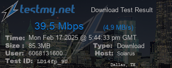 Speed Test Result