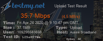 Speed Test Result