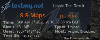 Speed Test Result