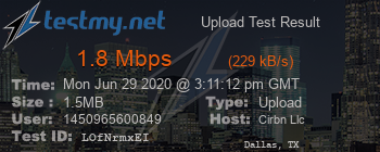 Speed Test Result