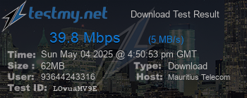Speed Test Result