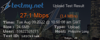 Speed Test Result